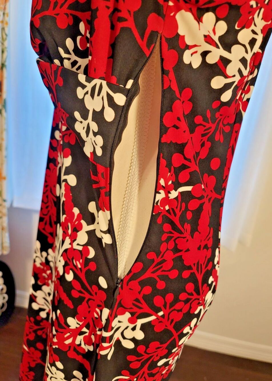 Ann Taylor Loft Dress Red Black White sz 4-6 EUC Classy Chic Business Luxe - Picture 8 of 8